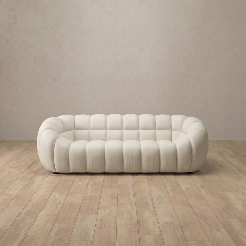 Top Grain Leather::Cuban Sofa 2 Seater OffWhite Top Grain Leather 1:TGL