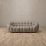 Top Grain Leather::Cuban Sofa 2 Seater Taupe Top Grain Leather