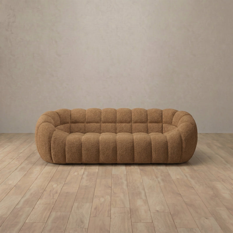 Boucle::Cuban Sofa 2 Seater Toffee Boucle 4:BCL