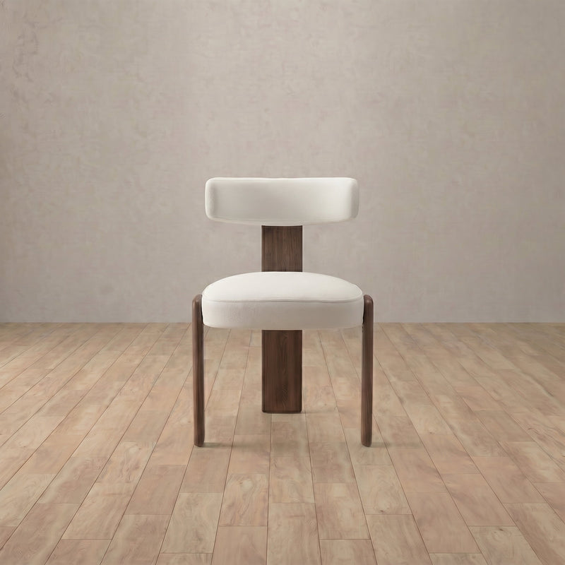 Palisade dining chair in cream bouclé with black oak legs