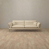 Top Grain Leather::Modern Italian Leather Sofa 2 Seater  Linen Top Grain Leather [grid:2:TGL]