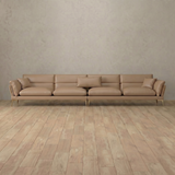 Top Grain Leather::Modern Italian Leather Sofa 4 Seater Latte Top Grain Leather [grid:3:TGL]