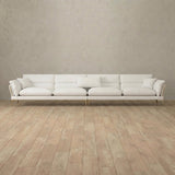 Top Grain Leather::Modern Italian Leather Sofa 4 Seater  OffWhite Top Grain Leather [grid:1:TGL]