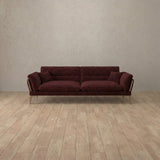 Boucle::Modern Italian Sofa  Loveseat (73") Burgundy Boucle [grid:6:BCL]
