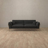 Linen Blend::Modern Italian Sofa  Loveseat (73") Charcoal Linen Blend [grid:7:LB]