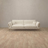Boucle::Modern Italian Sofa  Loveseat (73") Cream Boucle [grid:2:BCL]