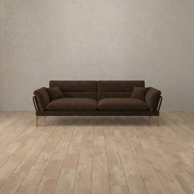 Boucle::Modern Italian Sofa  Loveseat (73") Espresso  Boucle 8:BCL