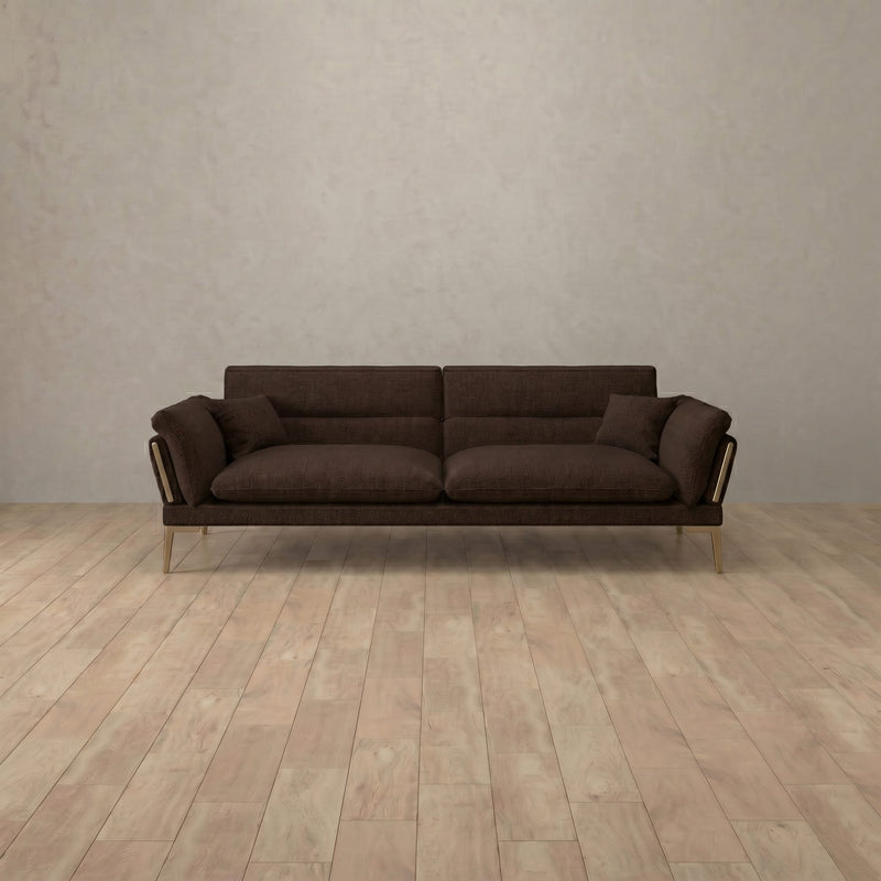 Linen Blend::Modern Italian Sofa  Loveseat (73") Espresso Linen Blend 8:LB