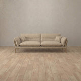 Linen Blend::Modern Italian Sofa  Loveseat (73") Latte Linen Blend [grid:3:LB]