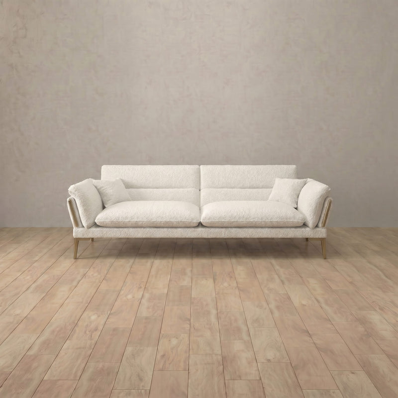 Boucle::Modern Italian Sofa  Loveseat (73") OffWhite Boucle 1:BCL