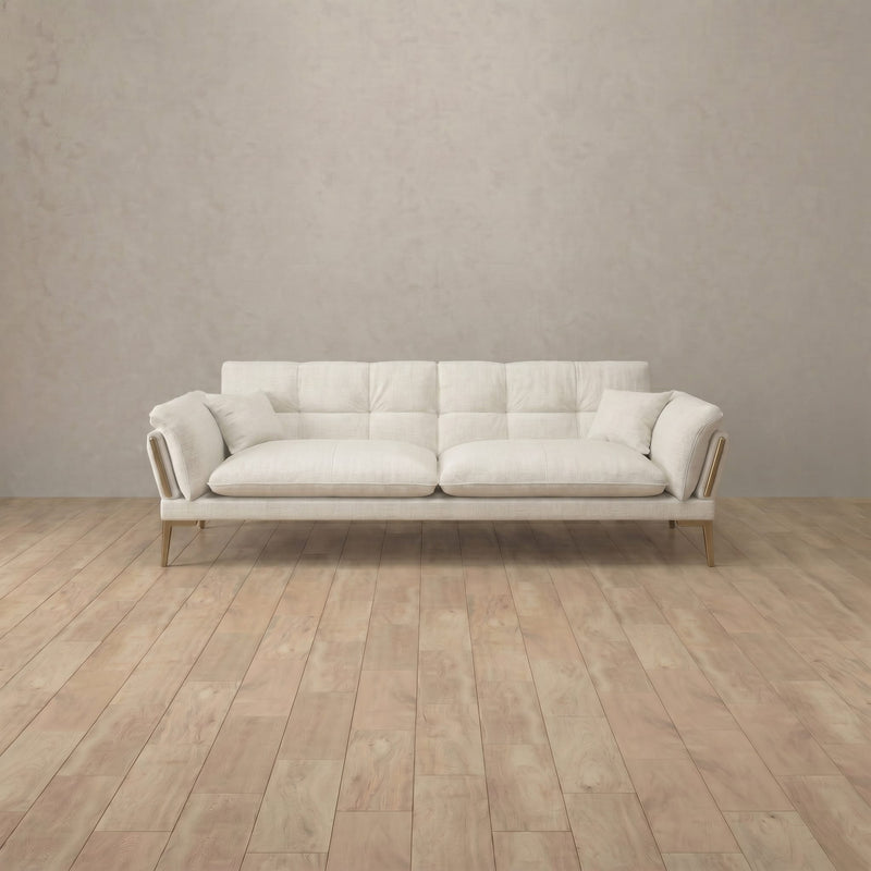 Linen Blend::Modern Italian Sofa  Loveseat (73") OffWhite Linen Blend 1:LB