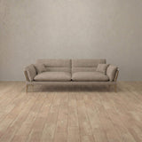 Linen Blend::Modern Italian Sofa  Loveseat (73") Taupe Linen Blend