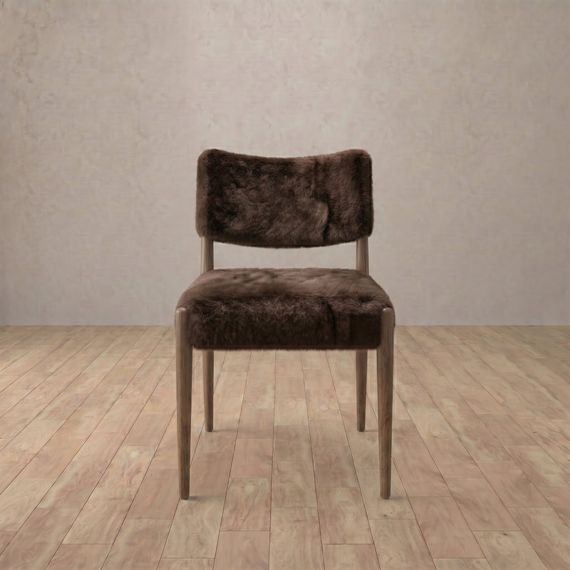Noma Sheepskin Dining Chair — Espresso
