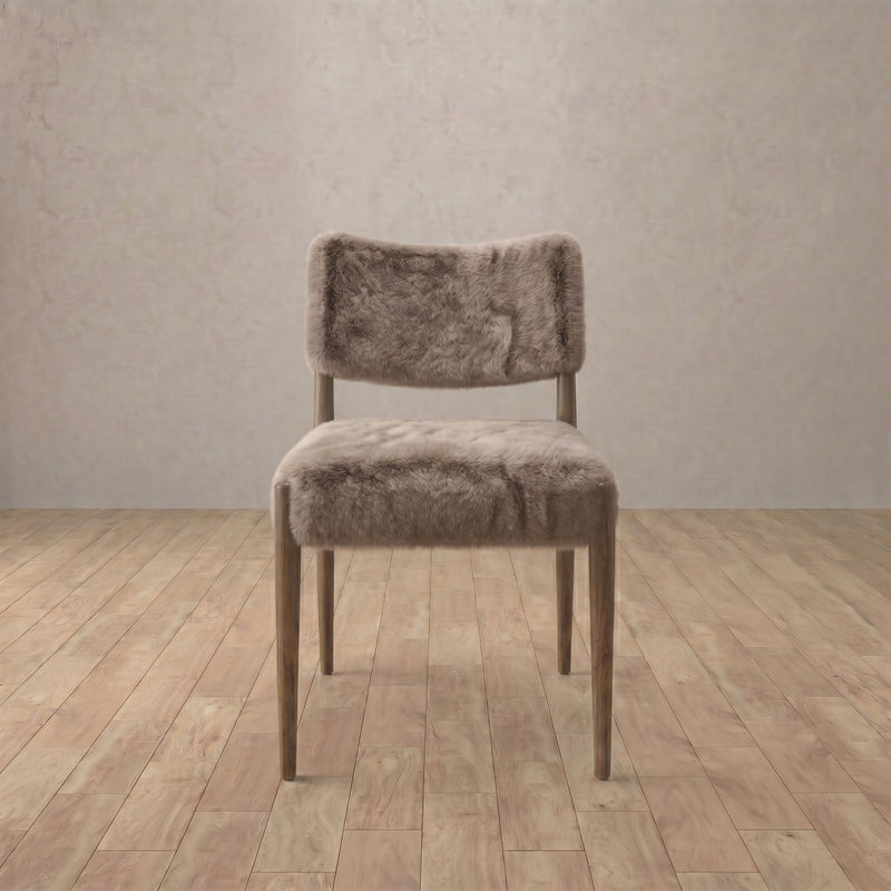 Noma Sheepskin Dining Chair — Light Truffle