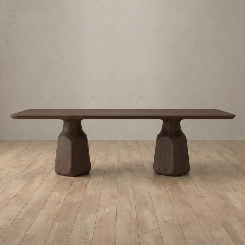 Euclid Modern Contemporary dining table in black oak