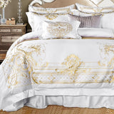 Ivy Gold Forest White and Gold Duvet Cover Set (Long-staple Sateen Cotton)