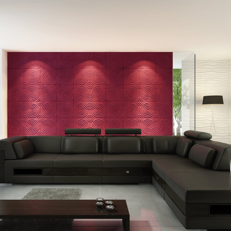 Hypnotized Square 3D Leather Wall Panel