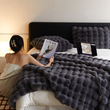 Rabbit Faux-Fur Blanket Throw