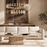 Contemporary Italian Sofa  Chaise Sectional (142")