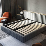 Ribbed Modern Upholstered Bed Frame