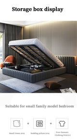 Ribbed Modern Upholstered Bed Frame