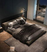 Rolled Fabric Upholstered Bed Frame