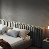 Ribbed Modern Upholstered Bed Frame