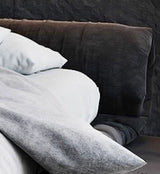 Rolled Fabric Upholstered Bed Frame
