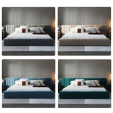 Ribbed Modern Upholstered Bed Frame