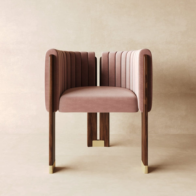 Suede Restaurant Lounge Dining Chair — Petal